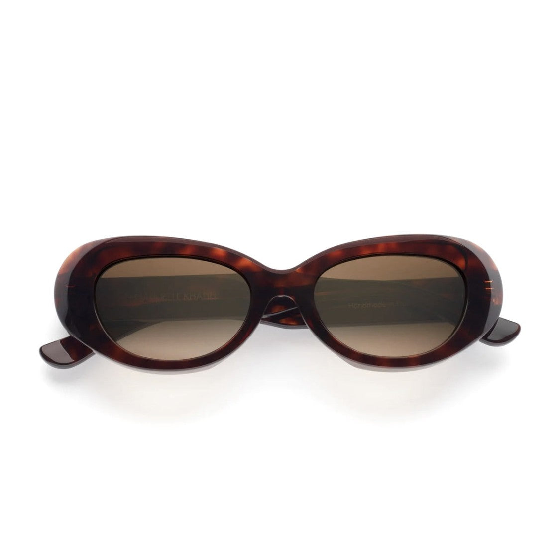 Emmanuelle Khanh Havana Paris Oval Sunglasses