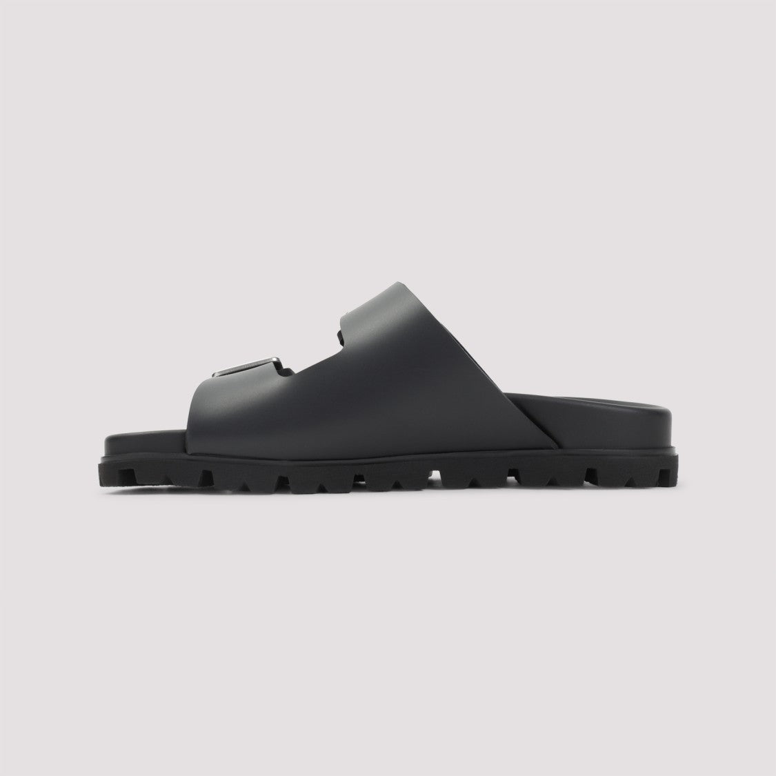 Prada Adjustable Black Eva Sandals With Contoured Footbed