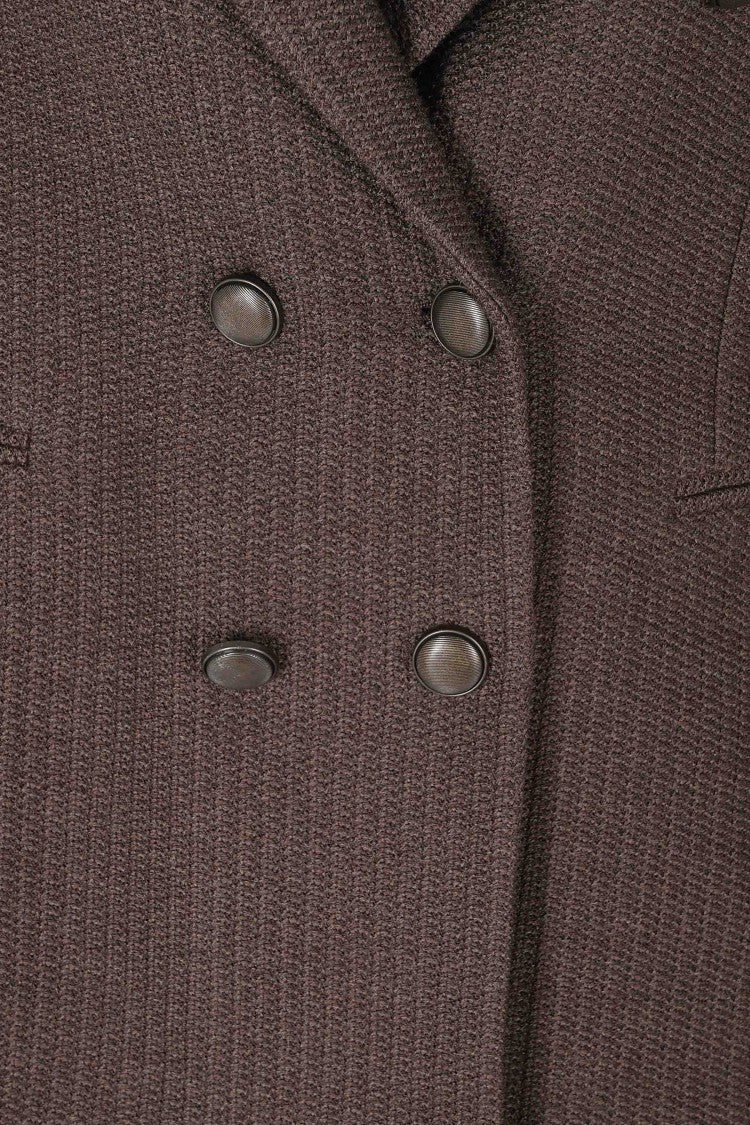 Circolo 1901 Brown Double-Breasted Wool-Blend Blazer