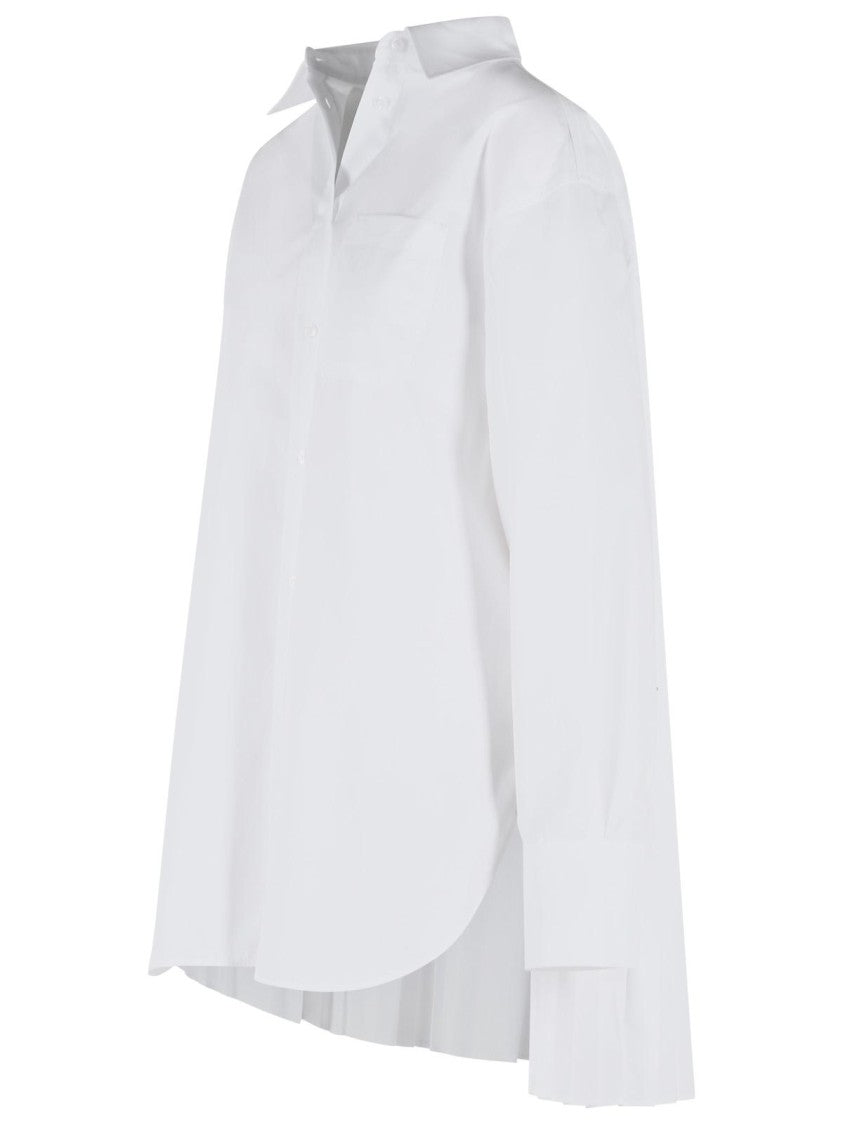 Sportmax 'Nespolo' White Cotton Blend Shirt Dress