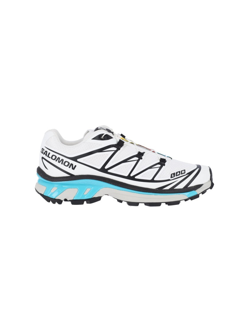 Salomon White Geometric Accent Streamlined Sneakers