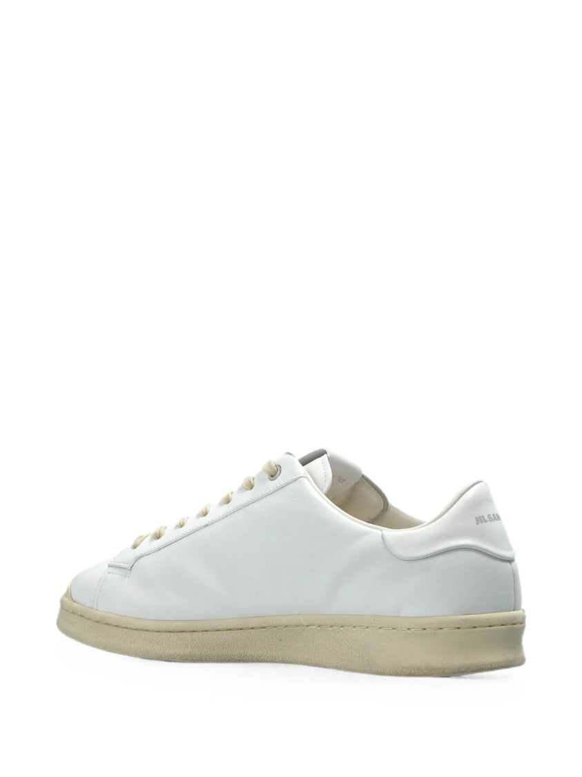 Jil Sander White Leather Low-Profile Sneakers