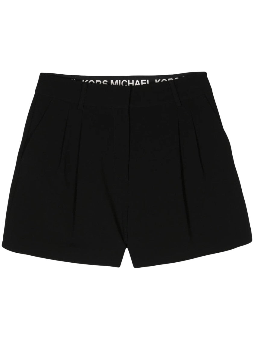 Michael Kors Pleated Tailored Shorts With Structured Waistband And Minimalist Design