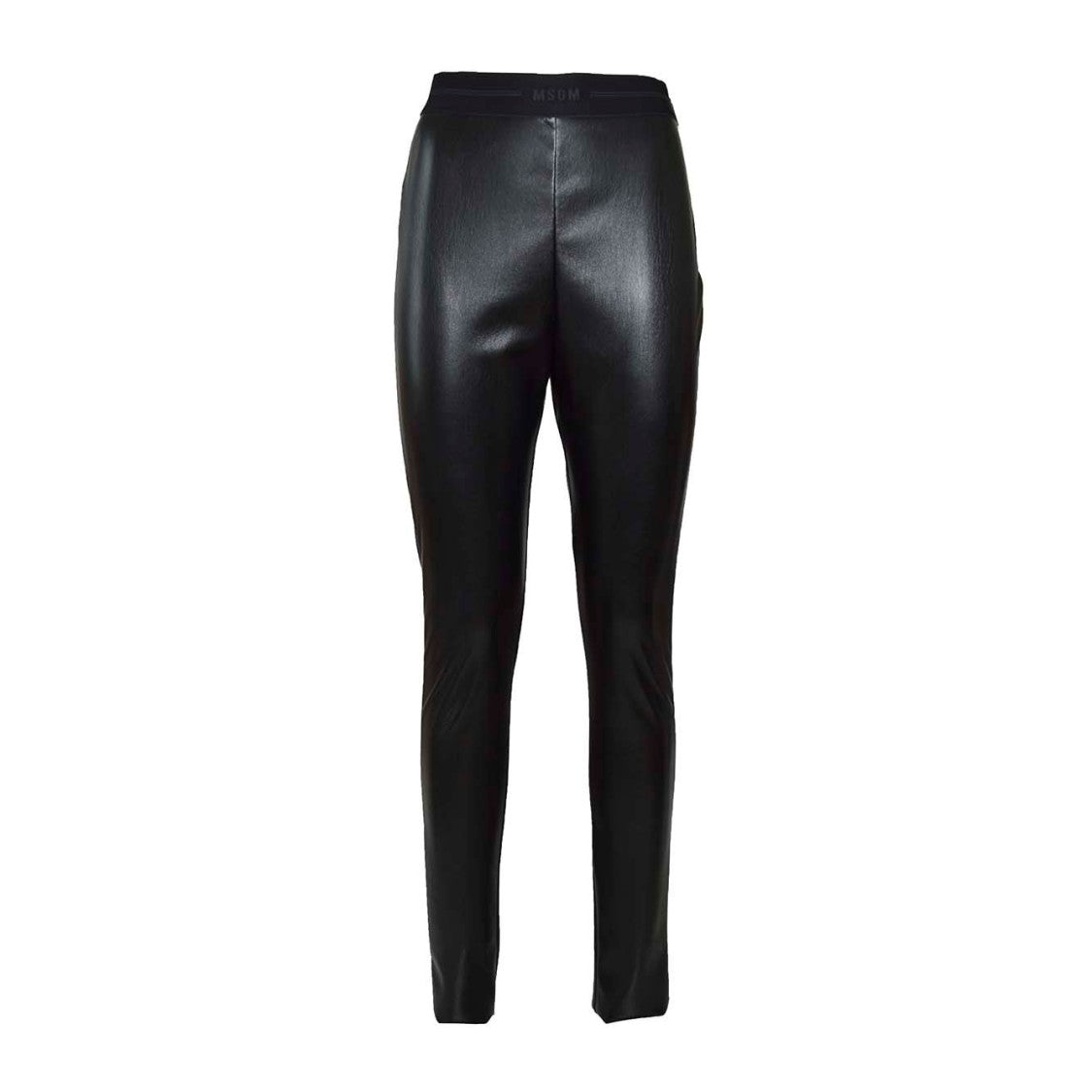 Msgm Black Faux Leather Leggings