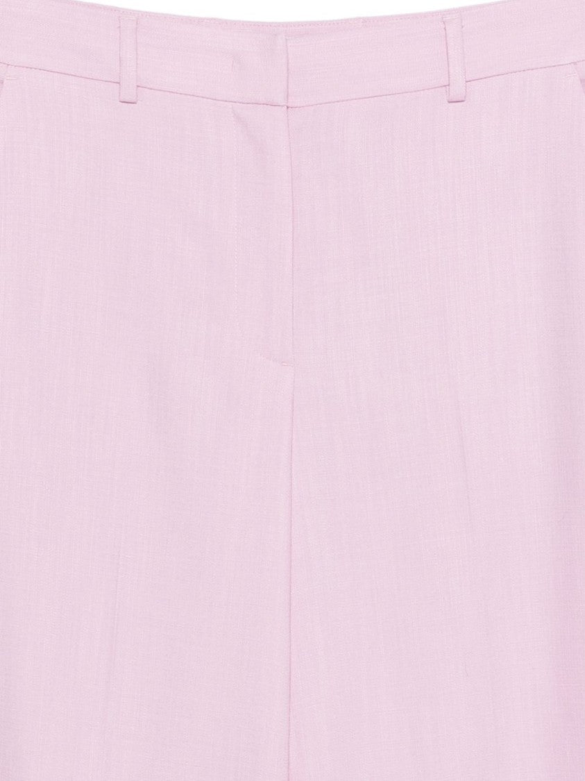 Msgm Wide-Leg Trousers With Concealed Fly And Tailored Design