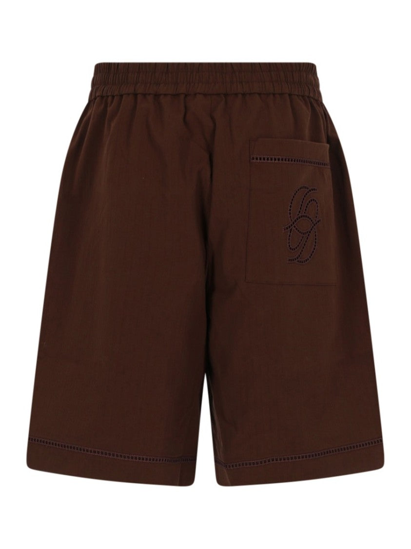 Drôle De Monsieur Jour Echelle Minimalist Perforated Shorts