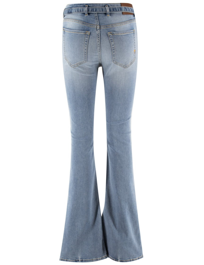 Pinko High-Waisted Flared Five Pocket Jeans