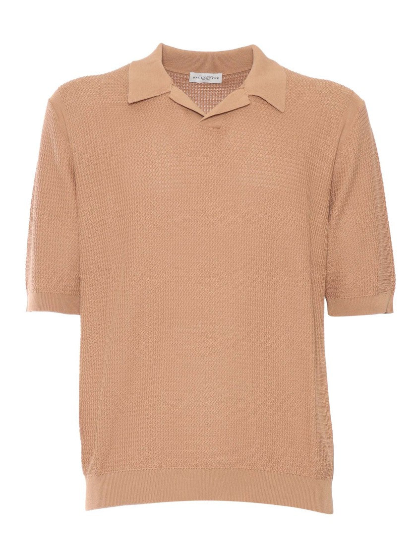 Ballantyne Textured Knit Short-Sleeved Polo