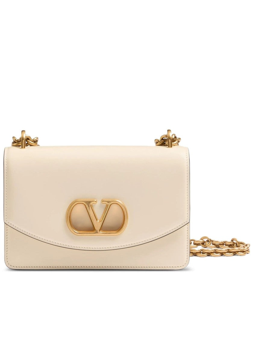 Valentino Vain Small Gold Emblem Leather Bag