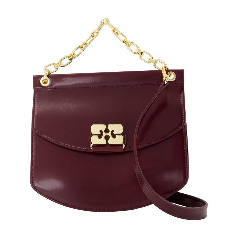 Ganni Apo G Small Wallet On Chain - Synthetic - Burgundy