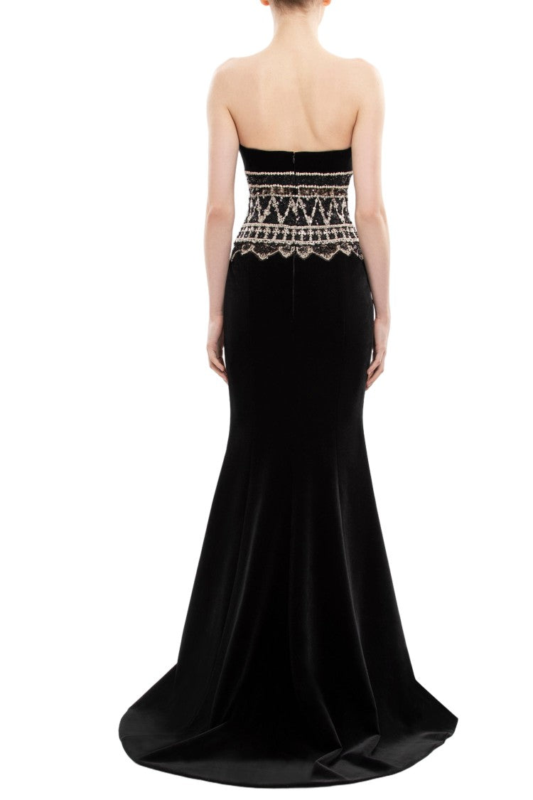 Saiid Kobeisy Strapless Dress With Embroidered Detailing