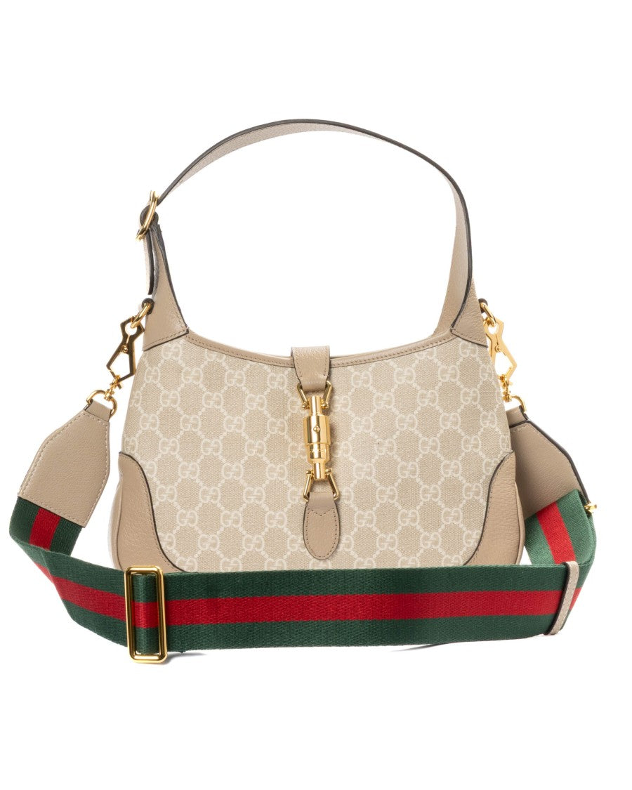 Gucci Ophidia Gg Supreme Bianco Shoulder Bag With Gold-Tone Hardware