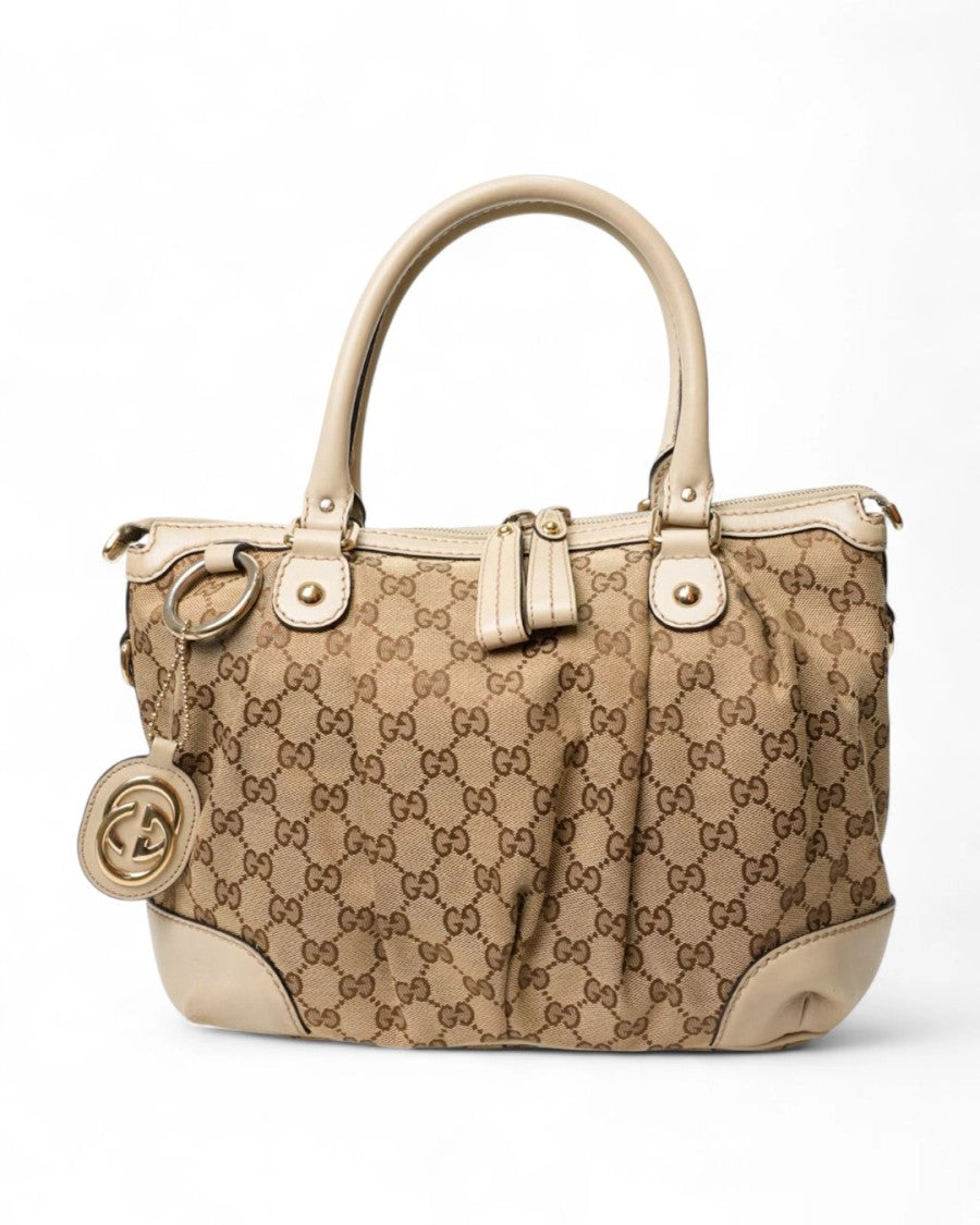Gucci Sukey Medium Gg Supreme White Shopper