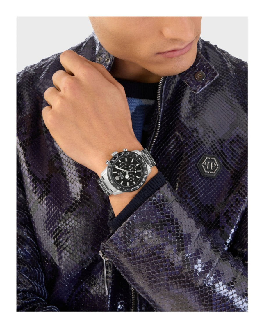 Philipp Plein Chronograph Watch With Guilloche Dial