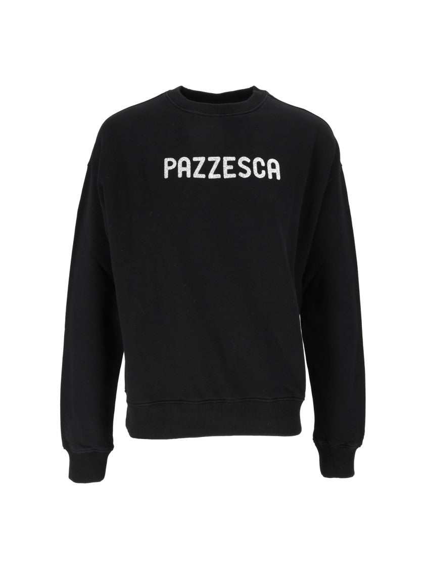 Mc2 Saint Barth Stardust Black Glitter Crewneck Sweatshirt