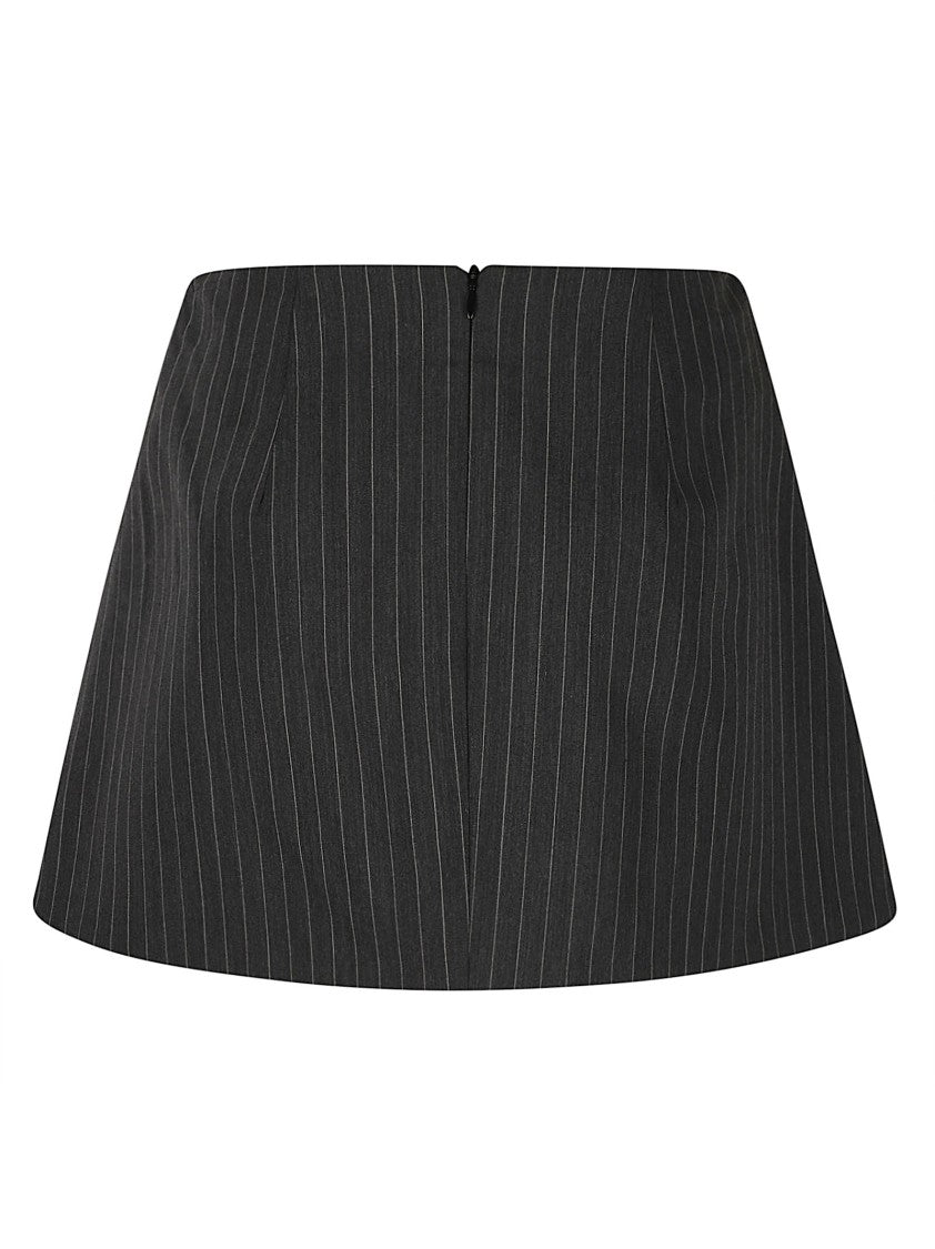 Iro Structured Strapless Mini Skirt With Vertical Pinstripes