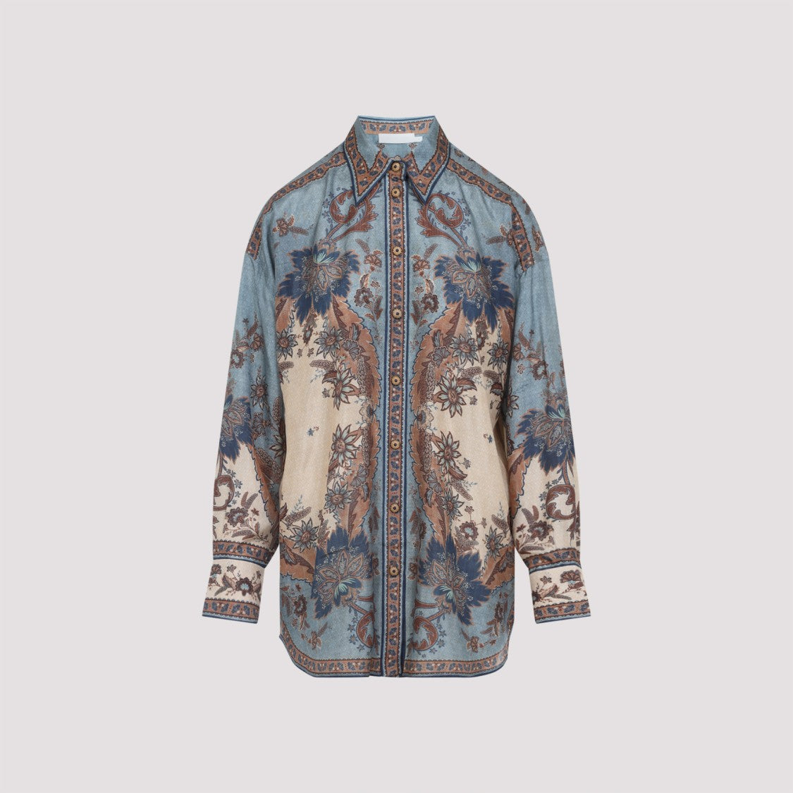 Zimmermann Ascension Blue Silk Shirt