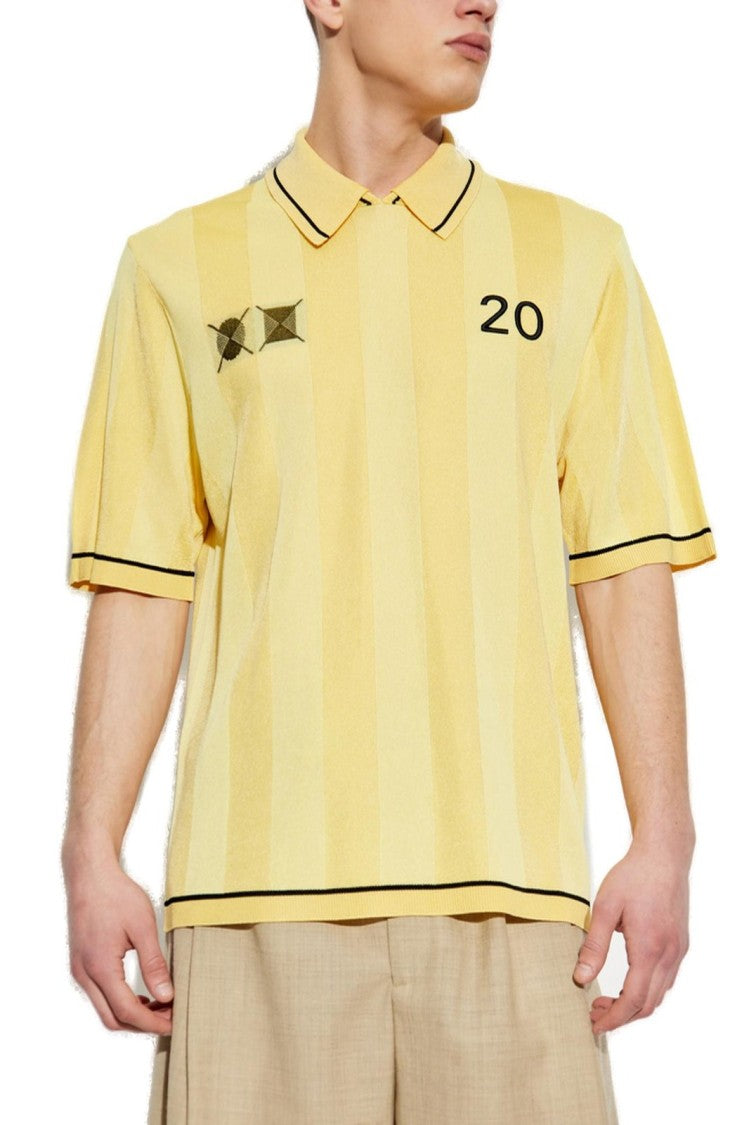 Jacquemus Short-Sleeved Polo Shirt In Soft Yellow