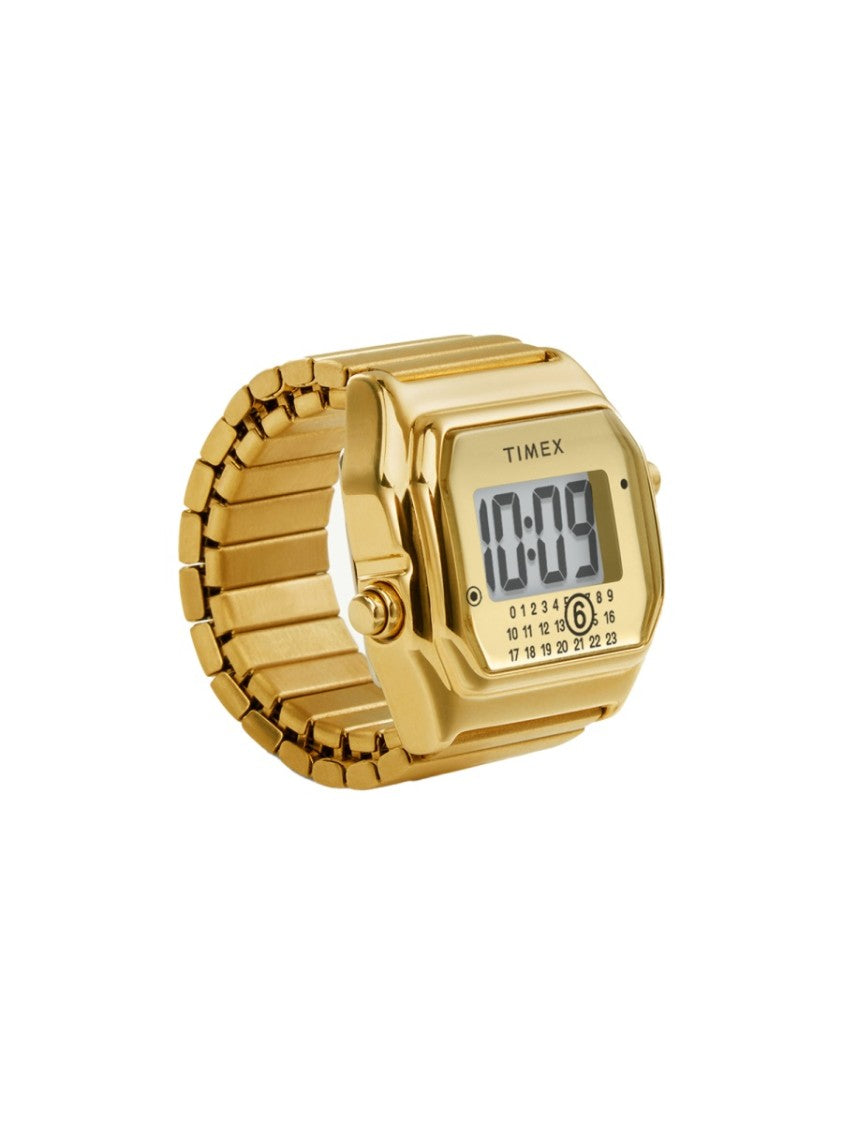 Timex X Mm6 By Maison Margiela Gold T80 Steel Digital Ring Watch
