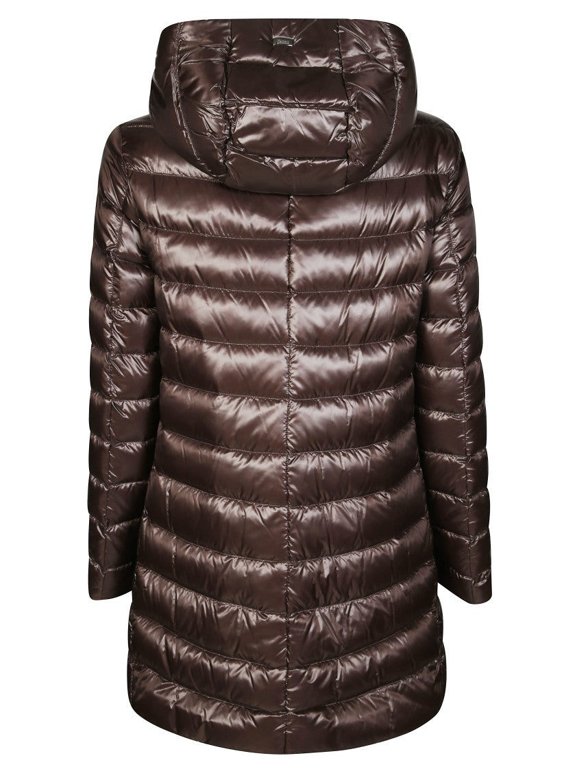 Herno A-Shape Brown Ultralight Down Coat With Hood