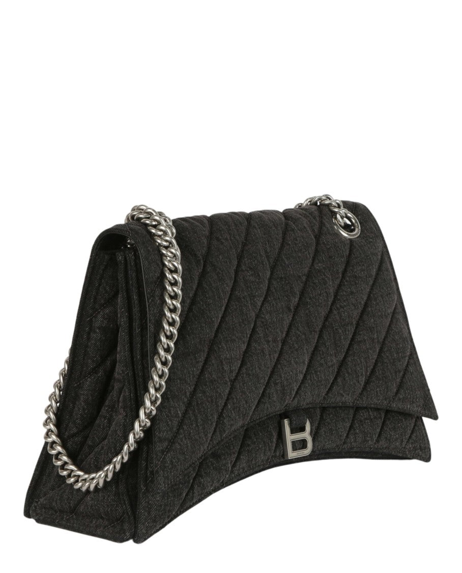 Balenciaga Crush Medium Denim Shoulder Bag