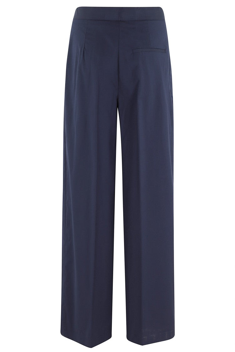 Semi Couture Blue Camelia Tapered Wide-Leg Cotton Pants