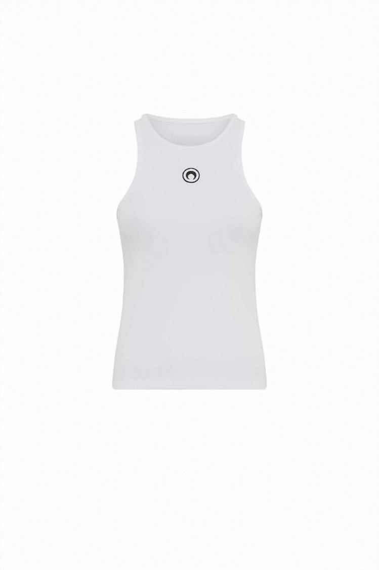 Marine Serre Fitted Cotton Tank Top