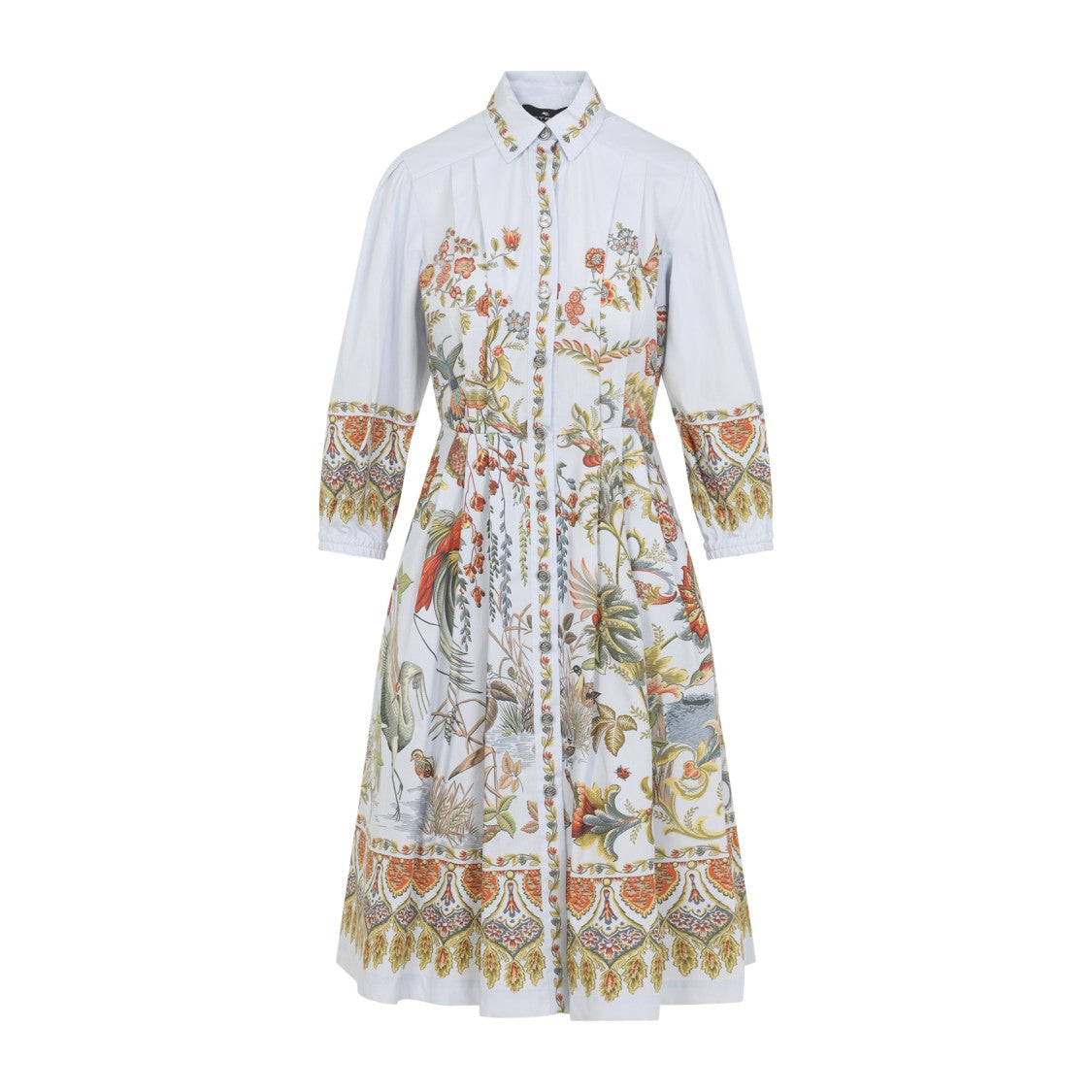 Etro Light Blue Cotton Midi Dress