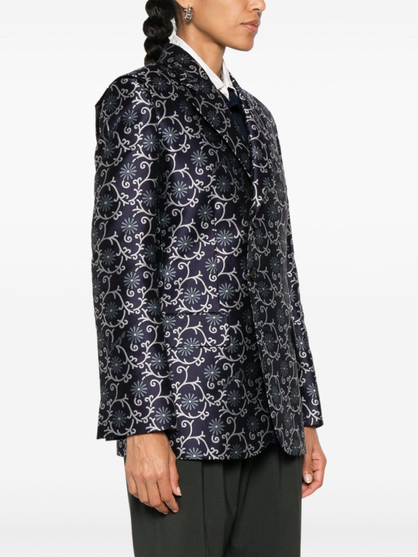 Kenzo Midnight Blue Patterned Jacquard Jacket
