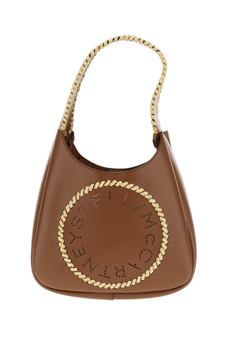 Stella Mccartney Brown Hobo Small Log Raffia Bag