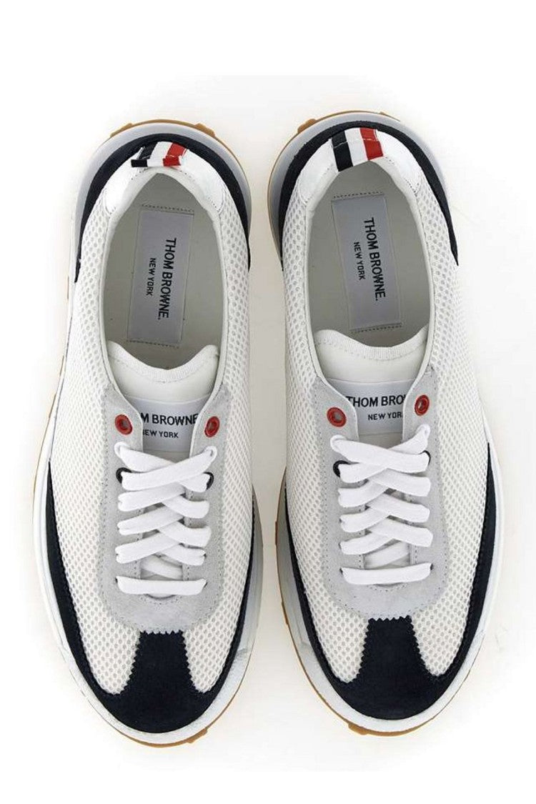 Thom Browne Low-Top Sneaker With Suede And Mesh Accents