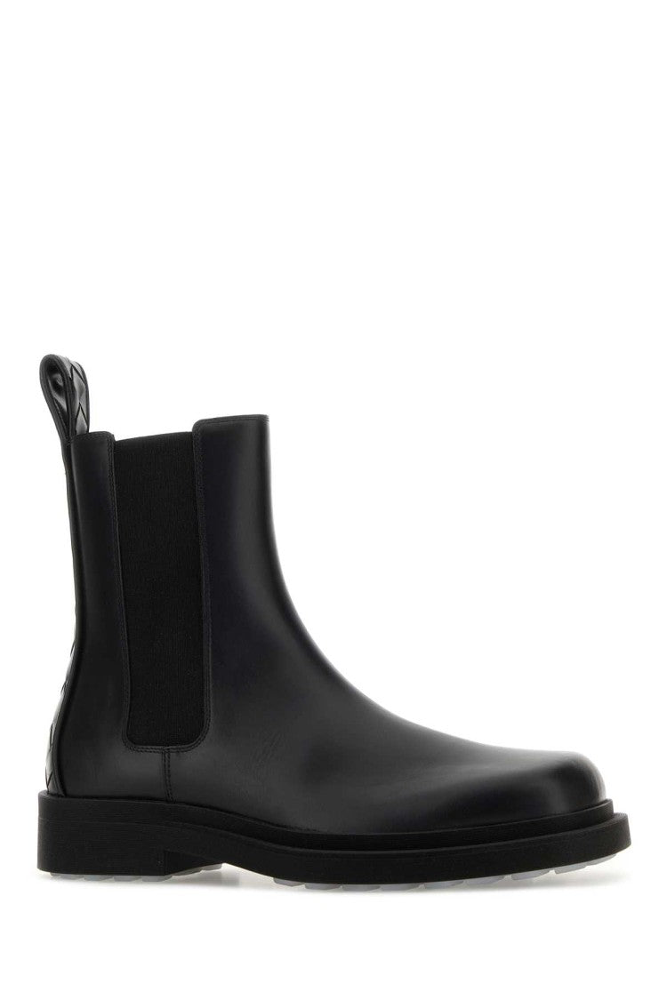 Bottega Veneta Black Leather Chelsea Ben Ankle Boots