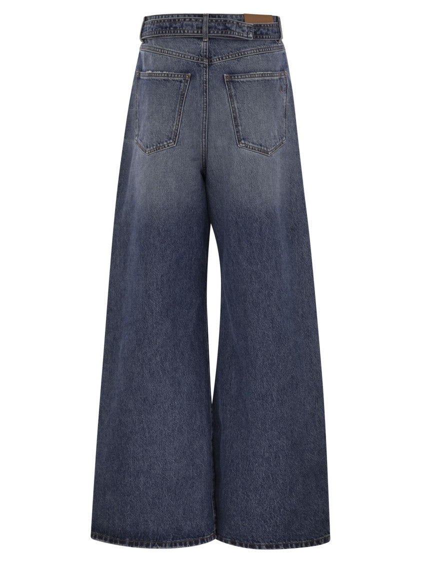 Sportmax Procida - Low-Waisted Oversize Denim Trousers