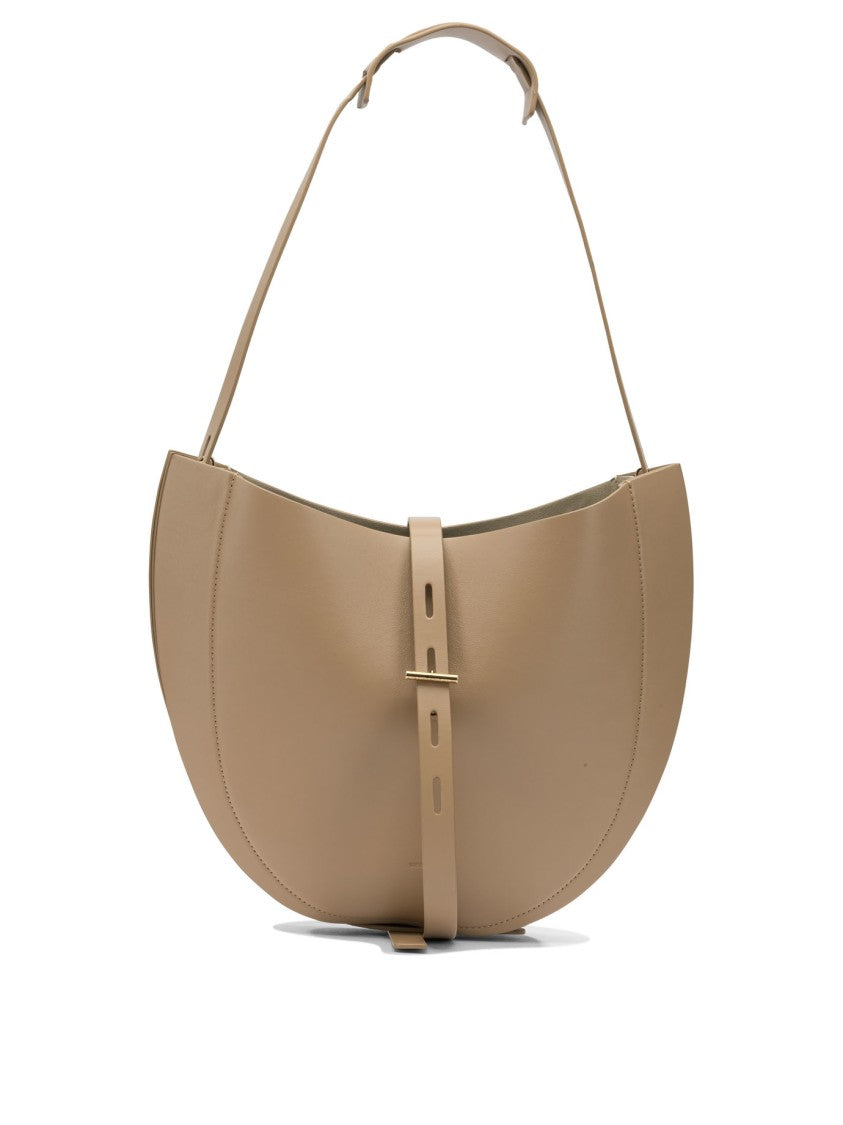Minobossi Curved Leather Shoulder Bag