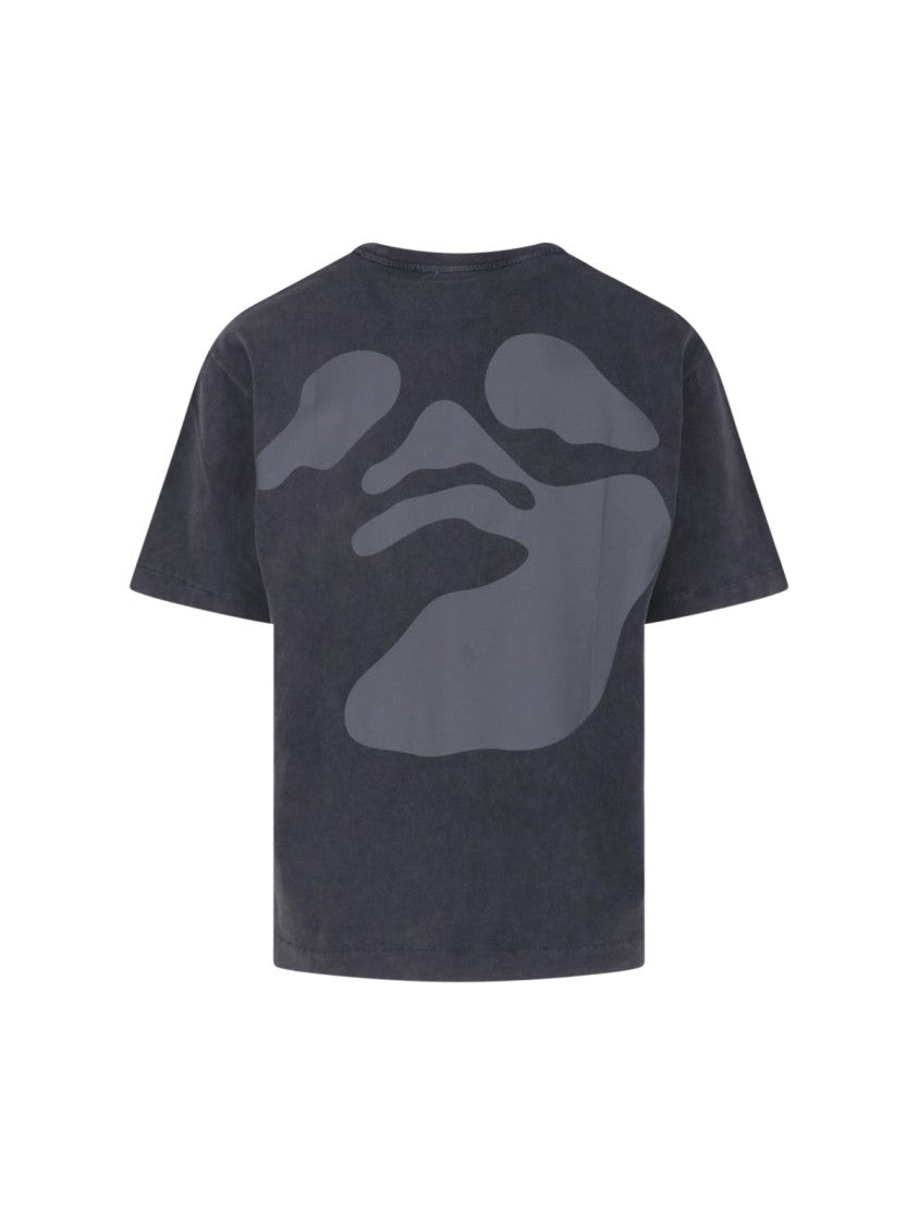 Off-White Black Cotton Swimming Face Graphic T-Shirt