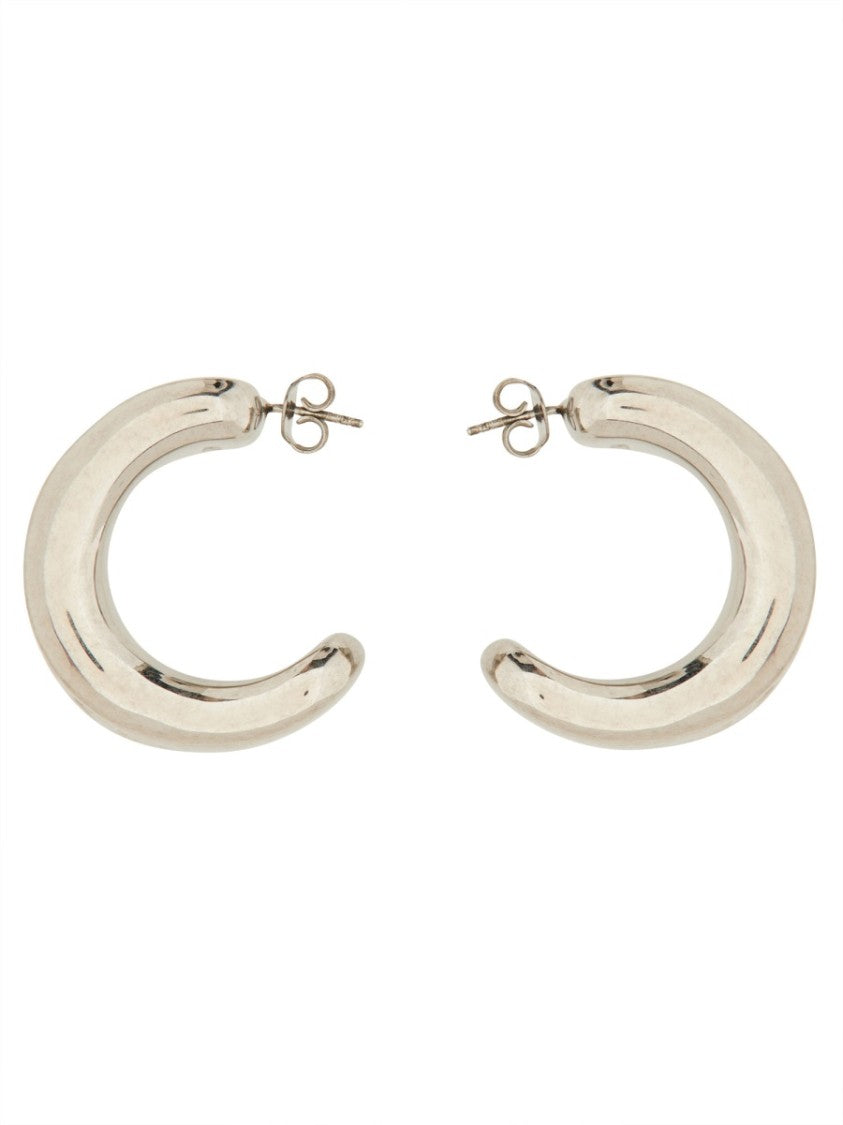 Jean Paul Gaultier Sculptural Silver Brass Earrings