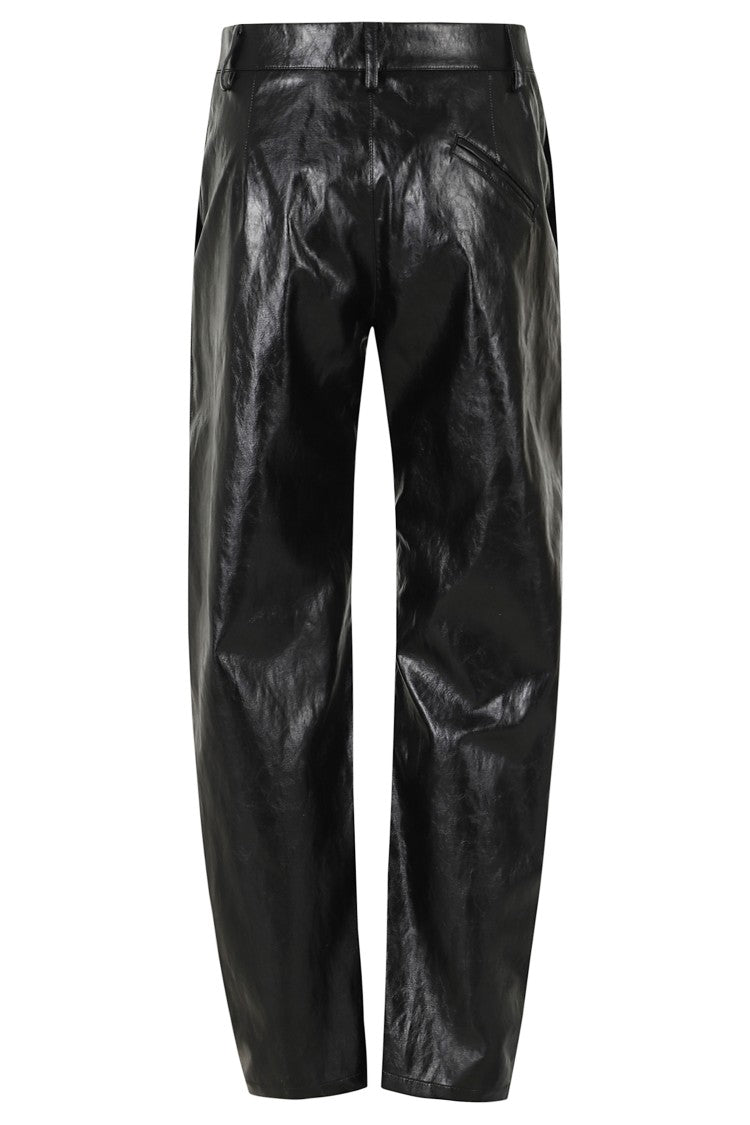 Federica Tosi Black Leather Metal Trim Balloon Polyurethane Pants