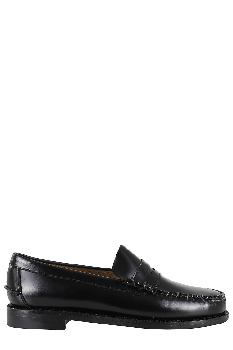 Sebago Black Smooth Leather Moccasin