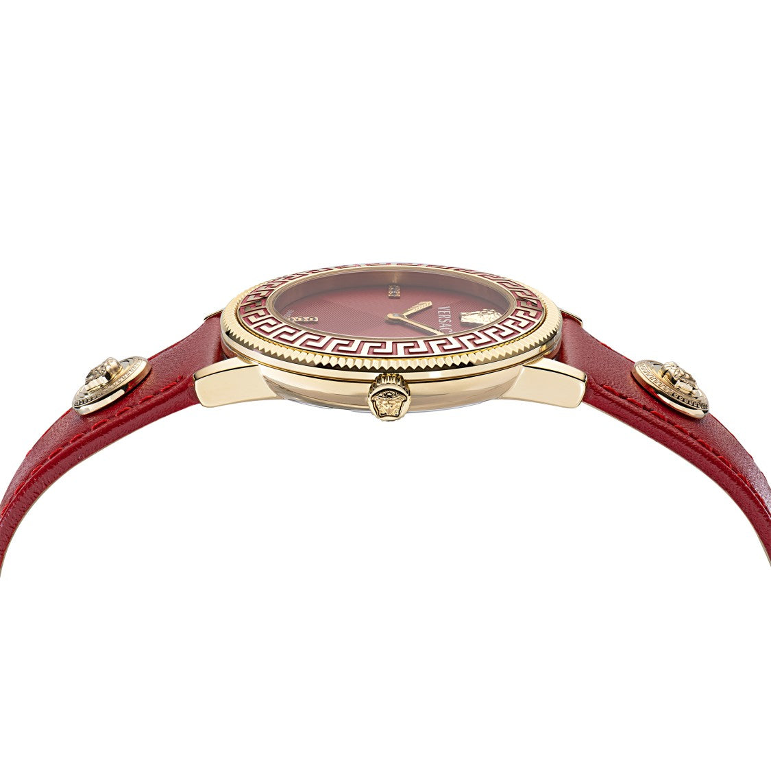 Versace Gold-Tone Stainless Steel Analog Watch With Red Dial
