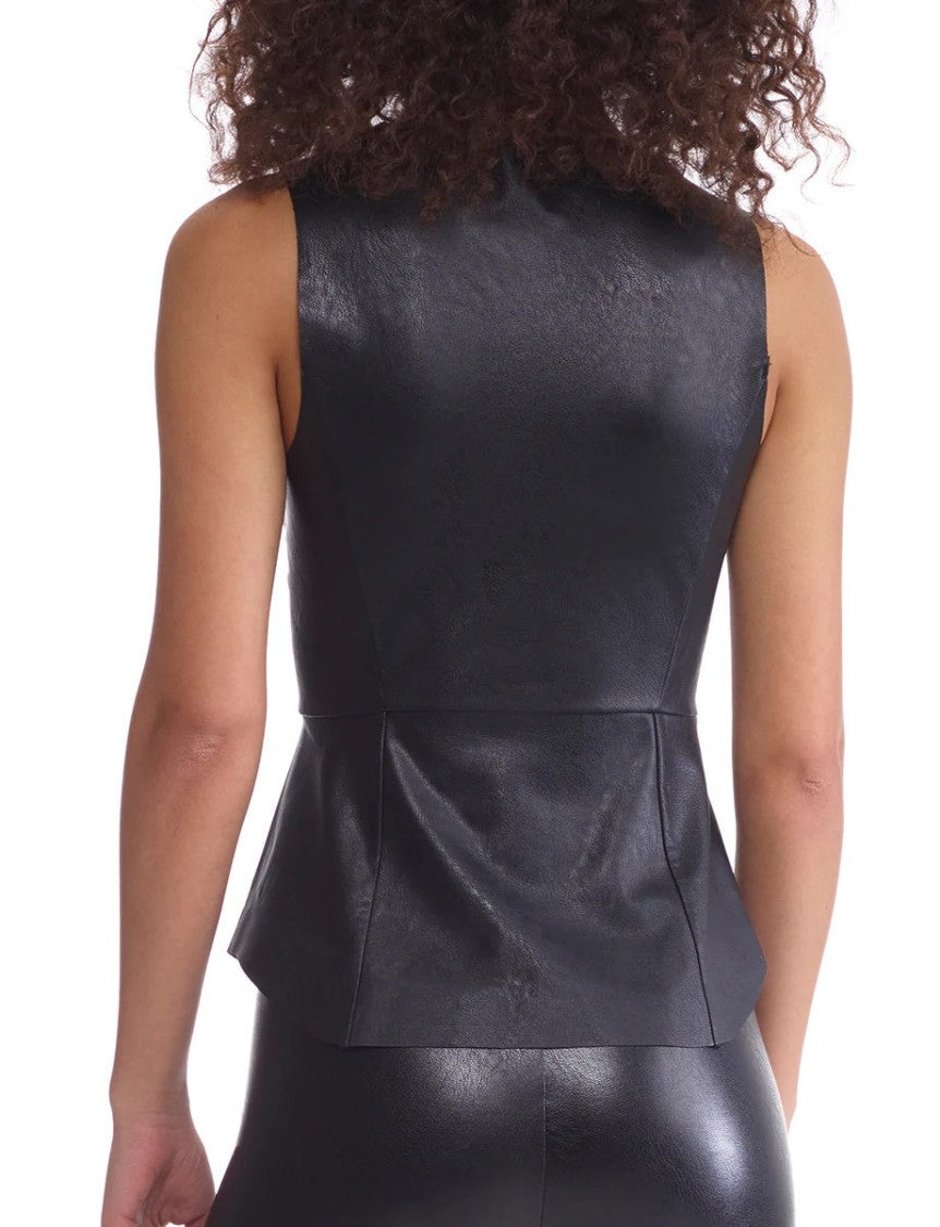 Commando Max Faux Leather Peplum Shell - Flt207