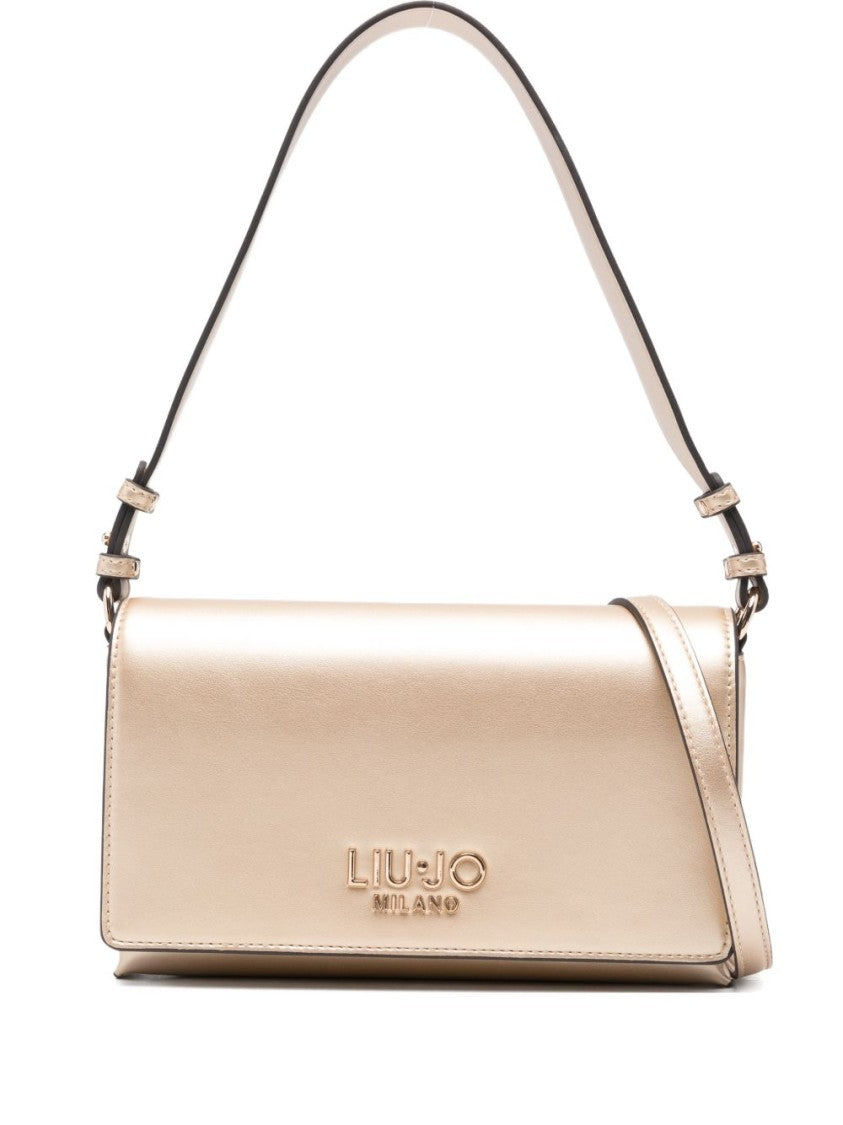 Liu Jo Golden Metallic Shoulder Bag With Structured Silhouette