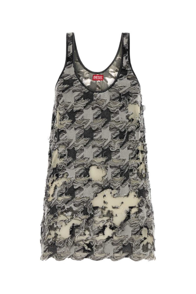 Diesel Multicolor Cotton Blend Mini Dress