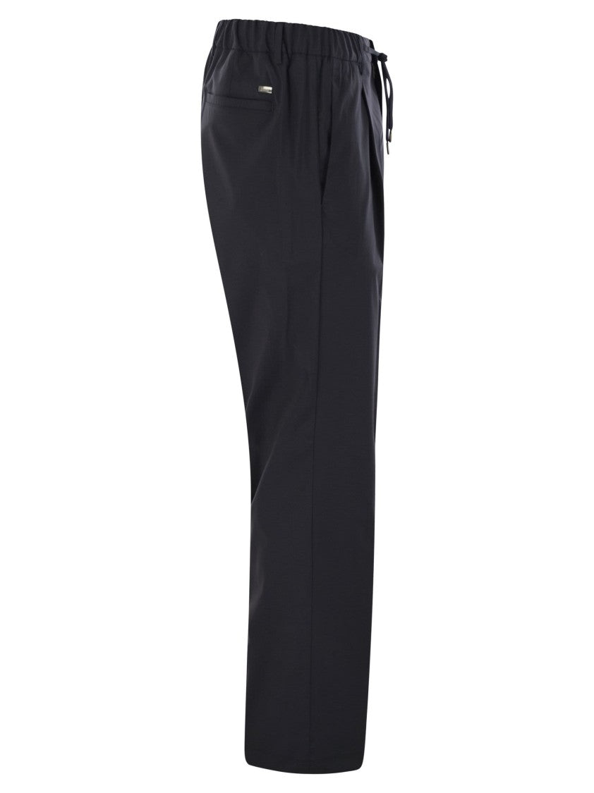 Herno Technical Hyperfine Wool Trousers With Water-Repellent Finish