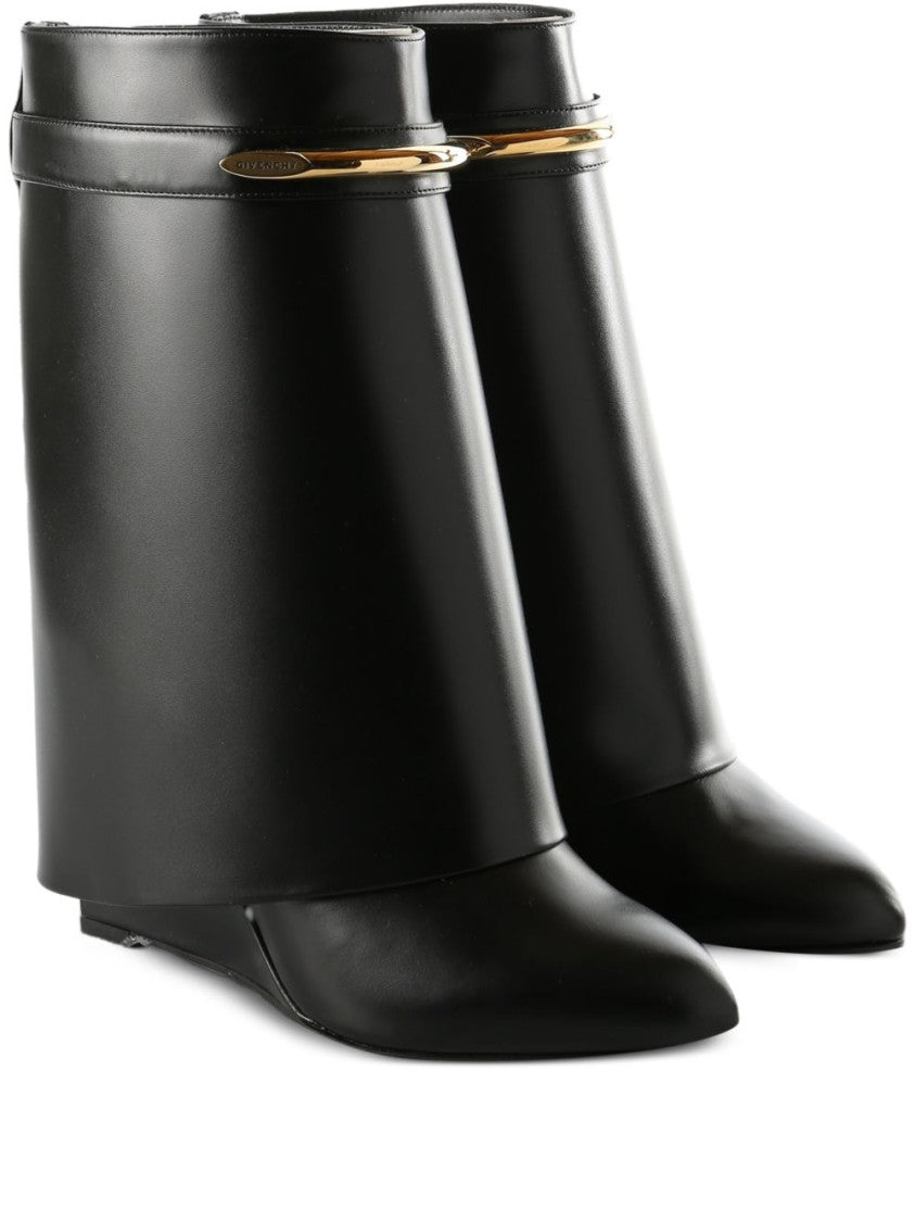 Givenchy Black Silk And Nylon Lug Boots