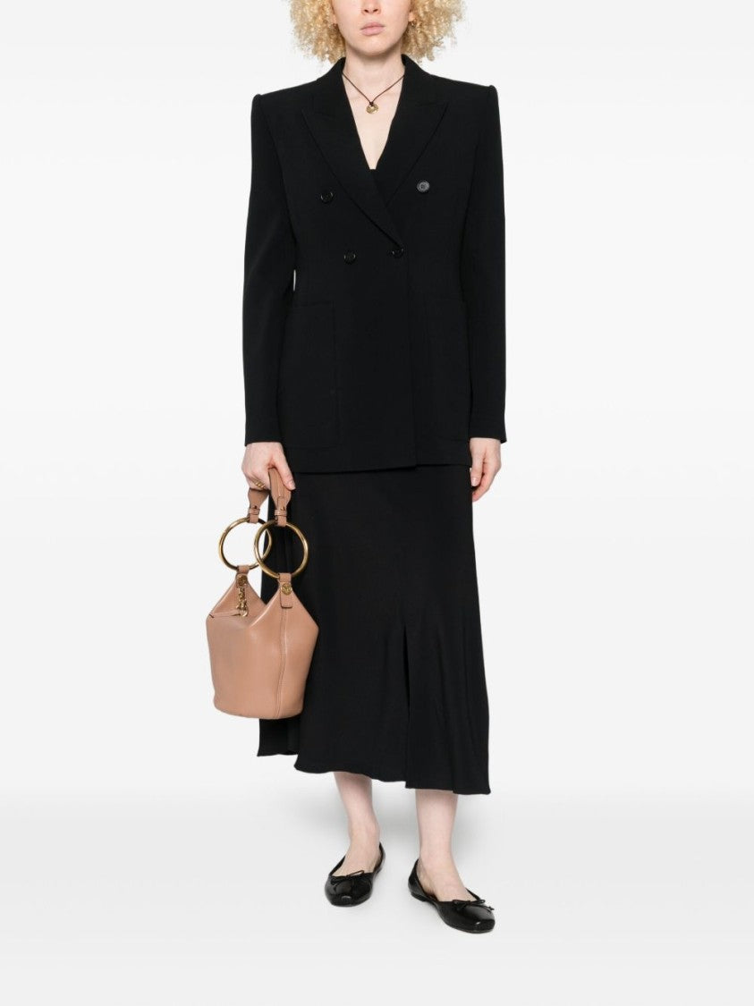 Chloé Double-Breasted Tailored Jacket In A Crêpe Mix