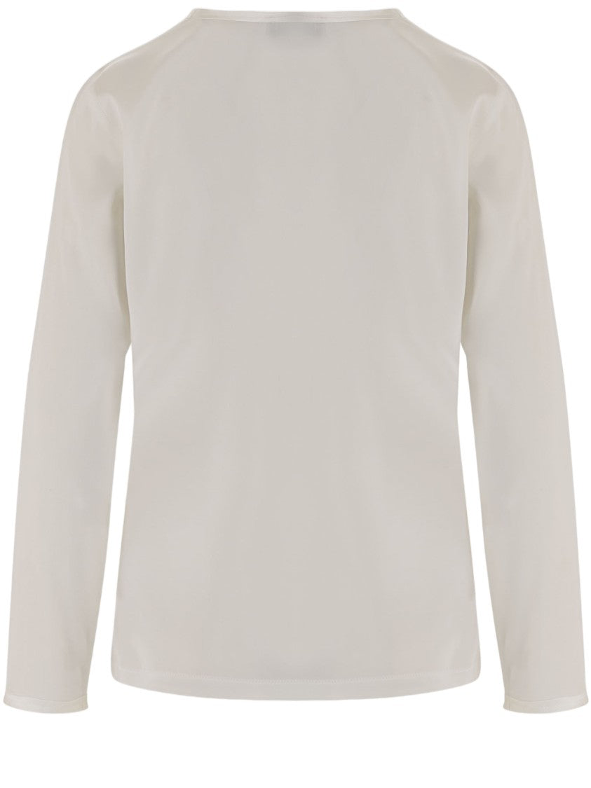 F.It Stretch Silk Sweater With Crew Neck And Long Sleeves