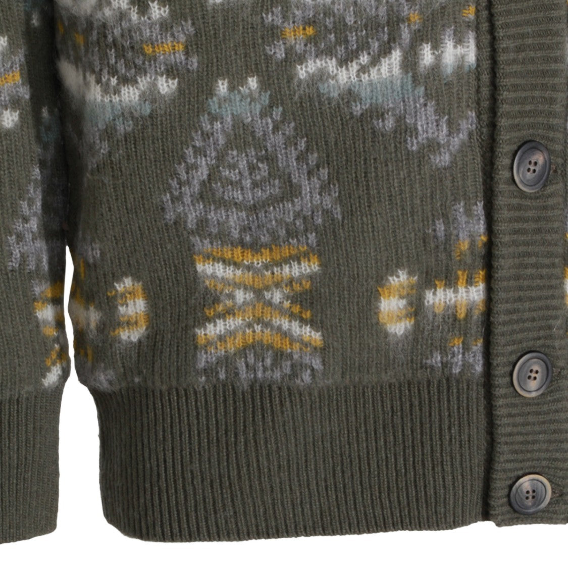 Altea Geometric Patterned Knitted Cardigan With V-Neckline