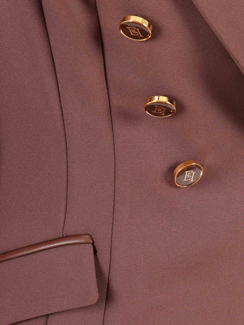 Elisabetta Franchi Tailored Double-Breasted Blazer With Sharp Lapels