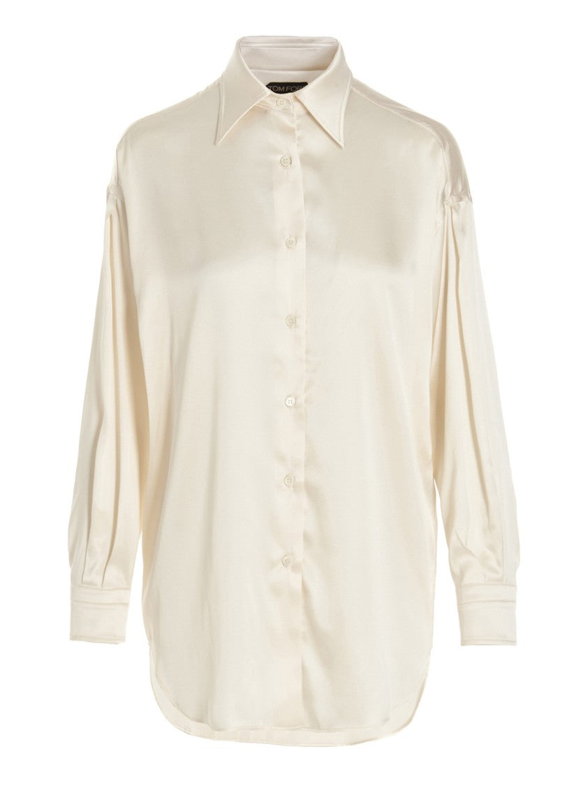 Tom Ford Silk Satin Blend Shirt With Button Closure