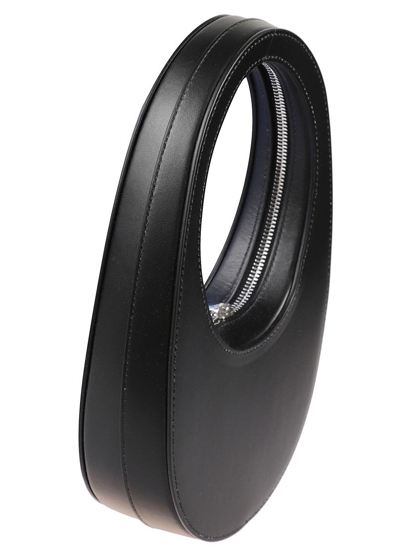 Coperni Curved Black Leather Swipe Mini Bag